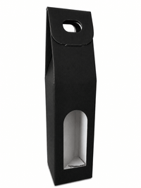 F1 Astuccio Porta Bottiglia Vino Rigido — Cofanetto Effetto Tessuto con Chiusura Magnetica