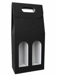 F2 Astuccio 2 Bottiglie Vino Rigido — Cofanetto Effetto Tessuto con Chiusura Magnetica