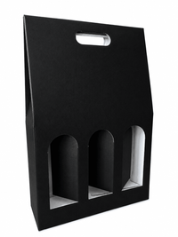 F3 Astuccio 3 Bottiglie Vino Rigido — Cofanetto Effetto Tessuto con Chiusura Magnetica