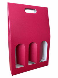 F3 Astuccio 3 Bottiglie Rigido Premium — Cofanetto Vino Lusso Effetto Tessuto per Cantina