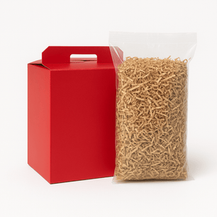 KIT SPECIALE NATALE – Strenna Rossa + 5 kg Truciolo avana (Non Personalizzato) - M3 packaging store