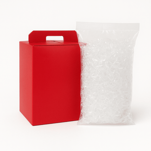 KIT SPECIALE NATALE – Strenna Rossa + 5 kg Truciolo Trasparente (Non Personalizzato) - M3 packaging store