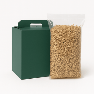 KIT SPECIALE NATALE – Strenna verde + 5 kg Truciolo avana (Non Personalizzato) - M3 packaging store