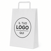 Shopper Classica Maniglia Piatta Personalizzata — Busta Carta per Negozi, Boutique e Retail