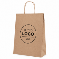 Shopper Carta Kraft Maniglia Ritorta Personalizzata — Negozi, Boutique e Retail