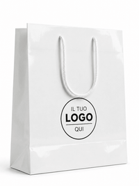 Shopper Lusso Plastificata Lucida — Busta Carta Premium con Logo per Boutique e Brand Luxury